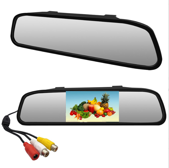 Hot sale New 4.3 inch rearview mirror display car HD LCD digital screen reversing priority DVD display
