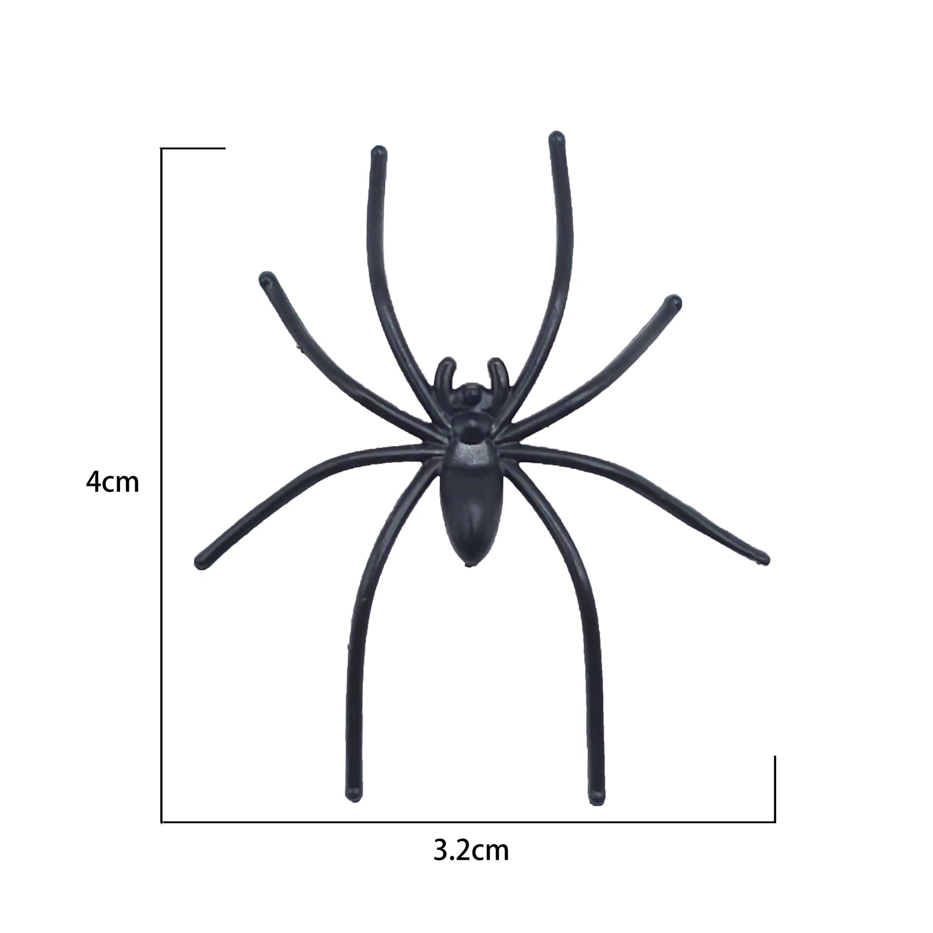 Colorful plastic spider Halloween spider cotton small spider cross-border e-commerce toy 4 colors 4cm * 3.2cm