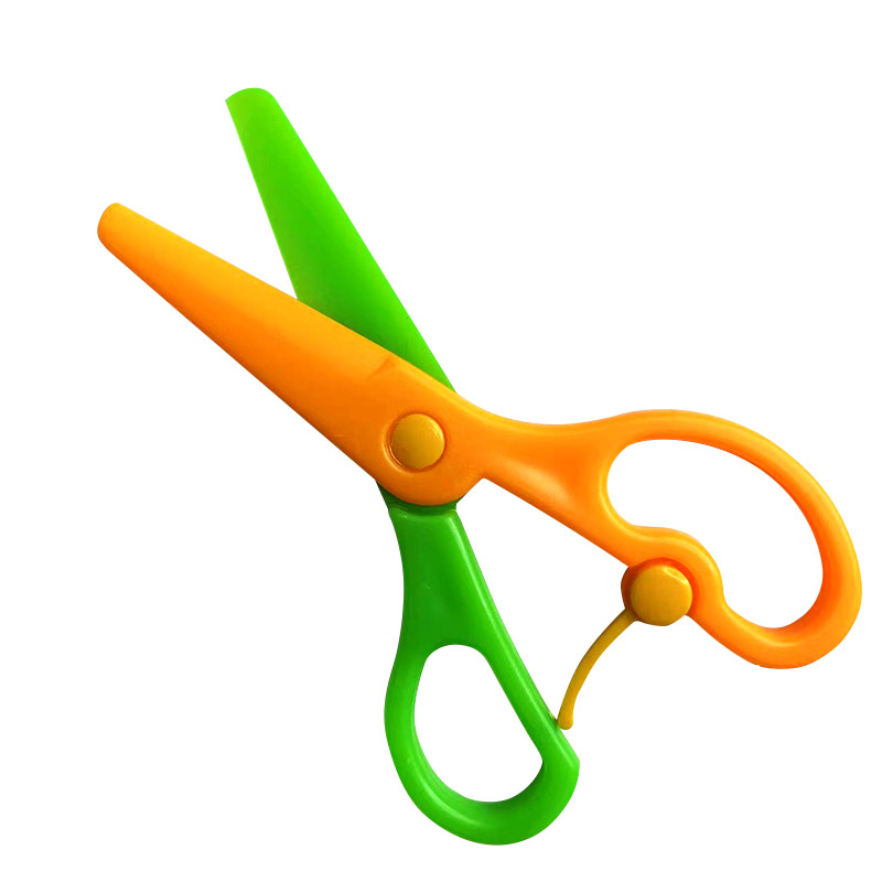 Children's Scissors for Crafts, Elementary School Students' Stationery, Art, Kindergarten Paper Cutting, Safe Plastic Round-Tip Art and Office Scissors