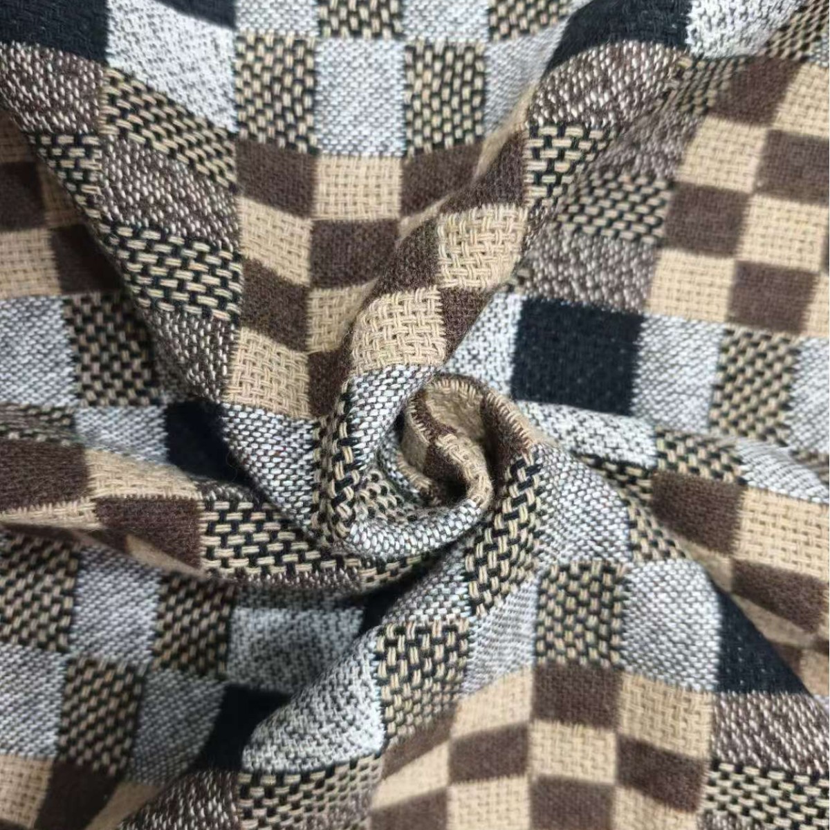 in stock supply woolen small plaid clothing/shoes and hats/bags fabric fabric/doll fabric Shaoxing fabric