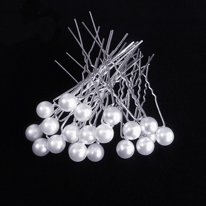 Cross-border European and American hair U-shaped hairpin flower pin selling classic pearl Fork hair accessories bride headdress wholesale