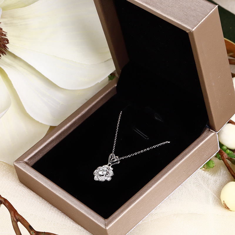 18K Gold Cultivated Diamond D Color Pendant Henan Laboratory Cultivated Artificial Igi Round Necklace Artificial Synthetic Diamond