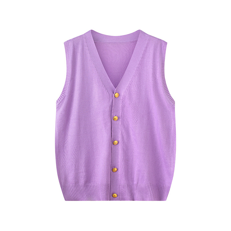 Jk Uniform Cardigan Korean Style Spring and Autumn Vest Knitted Vest Jacket College Style Soft Waxy Knitted Small Vest