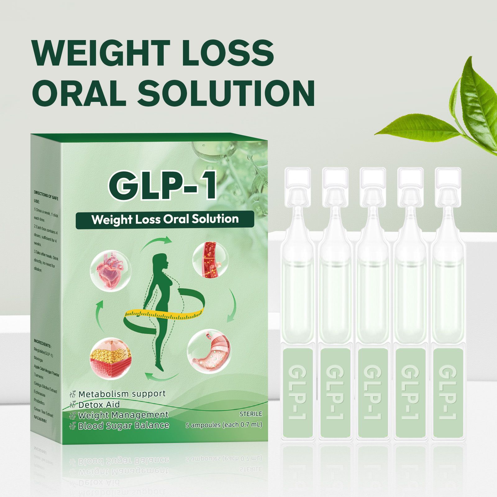 Cross-Border Unlabeled Glp-1 Oral Solution Moringa Drops Slimming Oral Solution