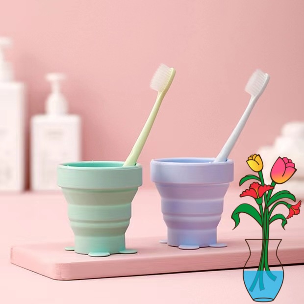 Silicone Folding Water Cup Outdoor Sports Travel Portable Drop-resistant Silicone High Temperature Resistant Telescopic Cup