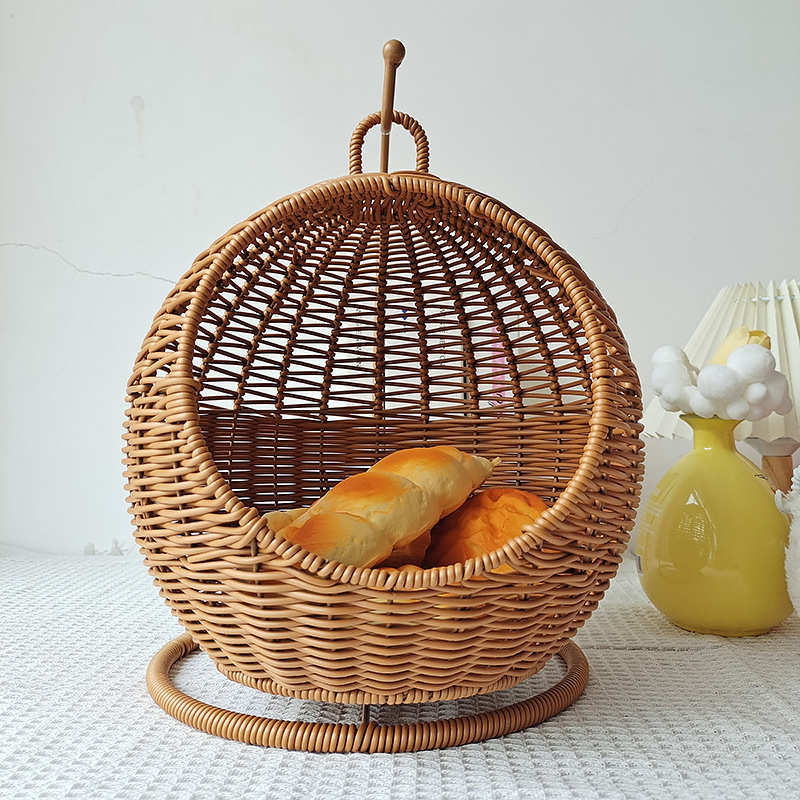 Rattan Cat Cage Household Small Apartment Cat Nest Hanging Basket Semi-closed Four Seasons Universal Detachable and Washable Mini Cat Nest Ornaments
