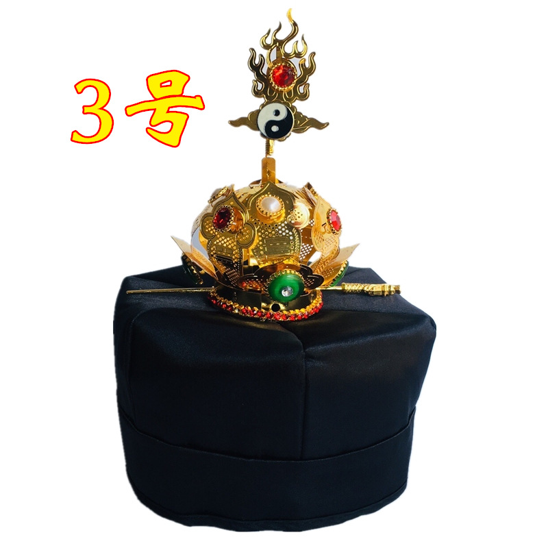 Taoist supplies are a Taoist hat five old crown flame crown lotus corolla high power hat ponytail hat hexagonal hat Zhuangzi towel
