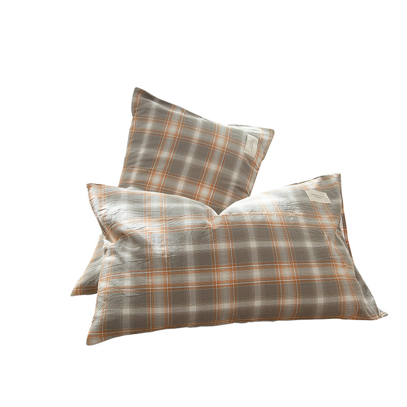 Washed Cotton Pillowcase A Pair of Pure Cotton Pillowcase Small Single One Student Dormitory Pillowcase Pure Cotton