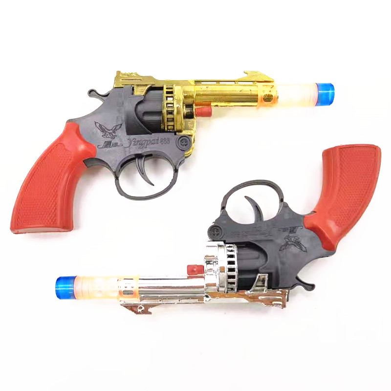 Electroplated Gold and Silver Cannon Gun Sound Paper Cannon Gun Revolver Model 80 Nostalgic Childhood Toy Artillery Gun