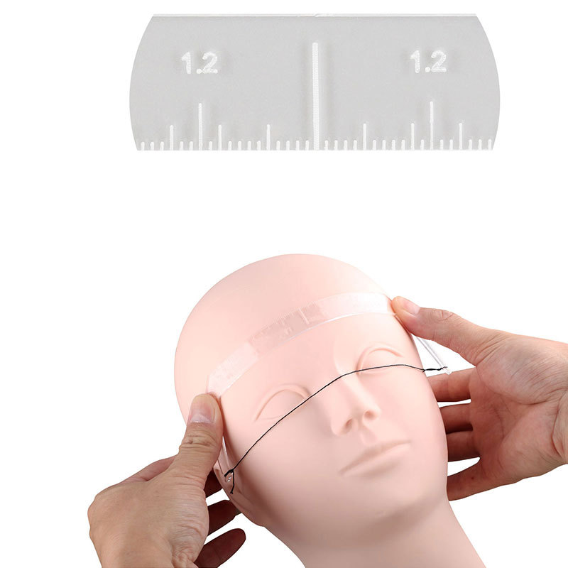 Eyebrow tattoo horizontal locator balance thrush card bow line ruler with scale bendable transparent eyebrow measuring tool