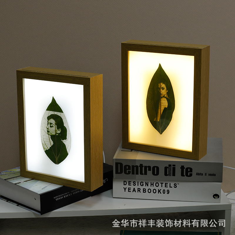 Leaf Carving Photo Frame with Light Source Leaf Carving Creative Paper-cut Luminous Photo Gift Wholesale for Girlfriend's Holiday Birthday