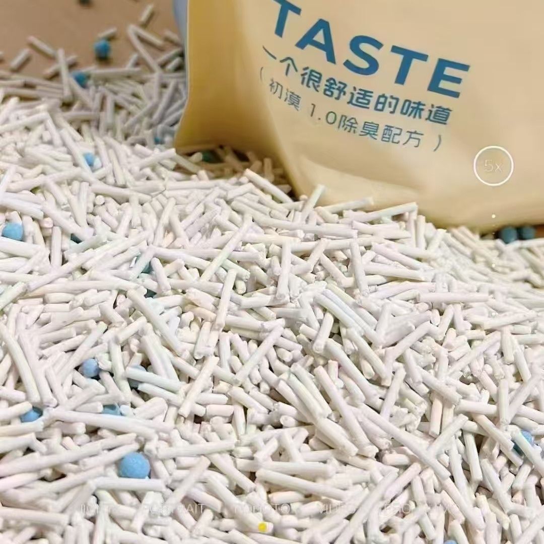 At the beginning of the desert blue carved tofu cat sand non-stick bottom dust-free agglomeration very fine particles can flush the toilet 2kg cassava 10kg