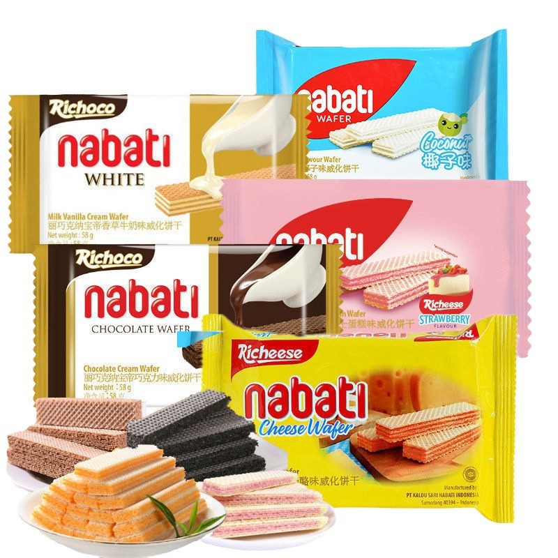 Indonesia Imported Food nabati Nabaodili Cheese Waffer Biscuits Wholesale 56g Foreign Snacks
