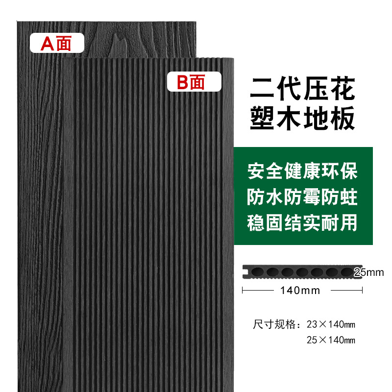 Online Embossed Wood Grain Round Hole Plastic Wood Flooring Villa Courtyard Park Wooden Walkway Solid Plastic Wood Flooring Factory