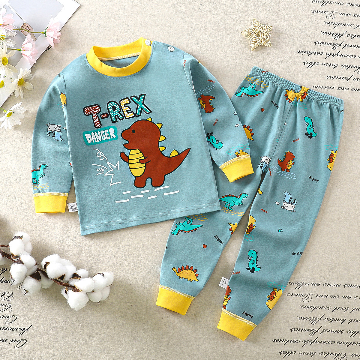 Children's Intimates Set 2025 Autumn and Winter New Pure Cotton Boys and Girls Autumn Clothes and Long Pants Baby Baby Home Clothes Dropshipping