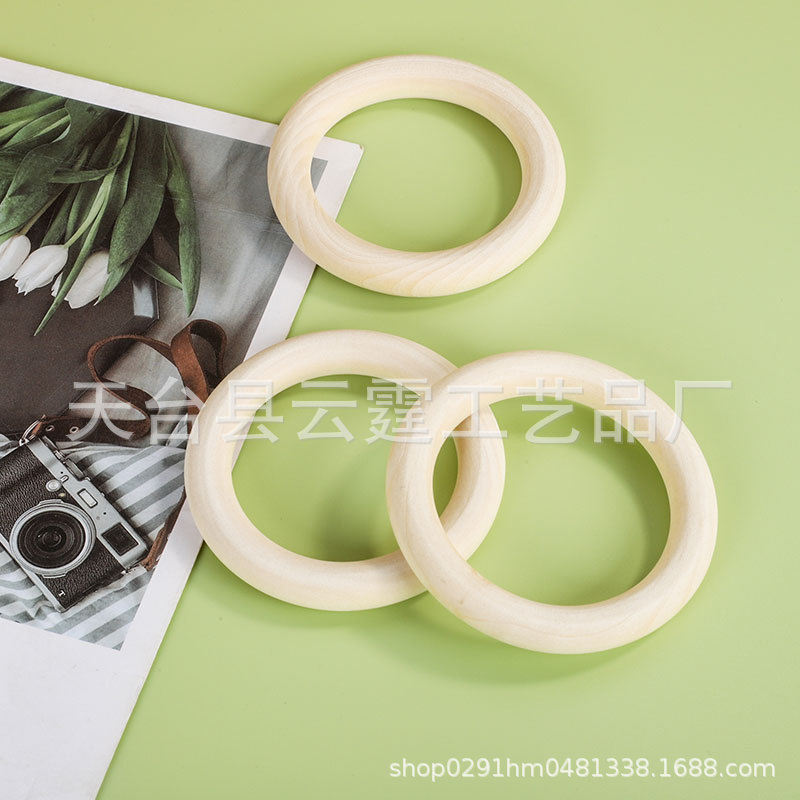 Log Color Wooden Ring Wooden Ring diy Accessories Hanging Ring Handbag Buckle Curtain Wooden Ring Wedding Gift Box Ring Handbag Ring