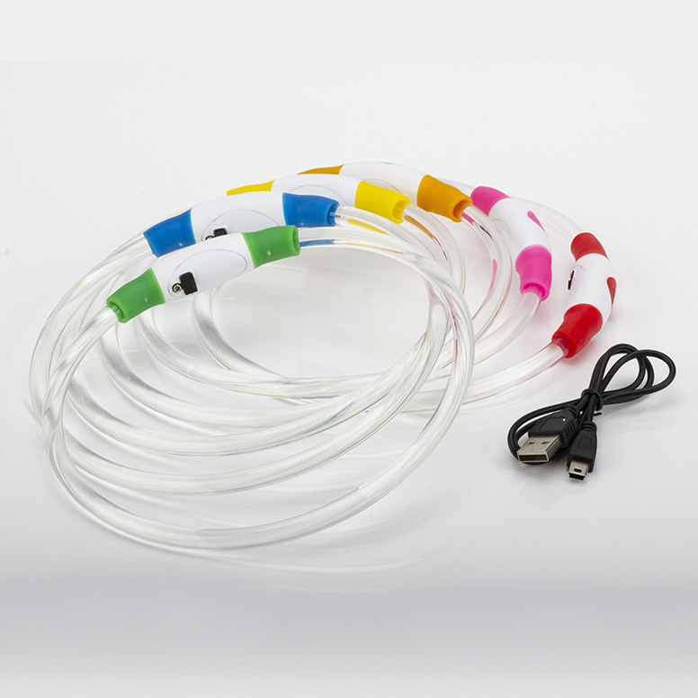 Новый светодиодный ошейник против потери, USB, светящийся ошейник для домашних животных