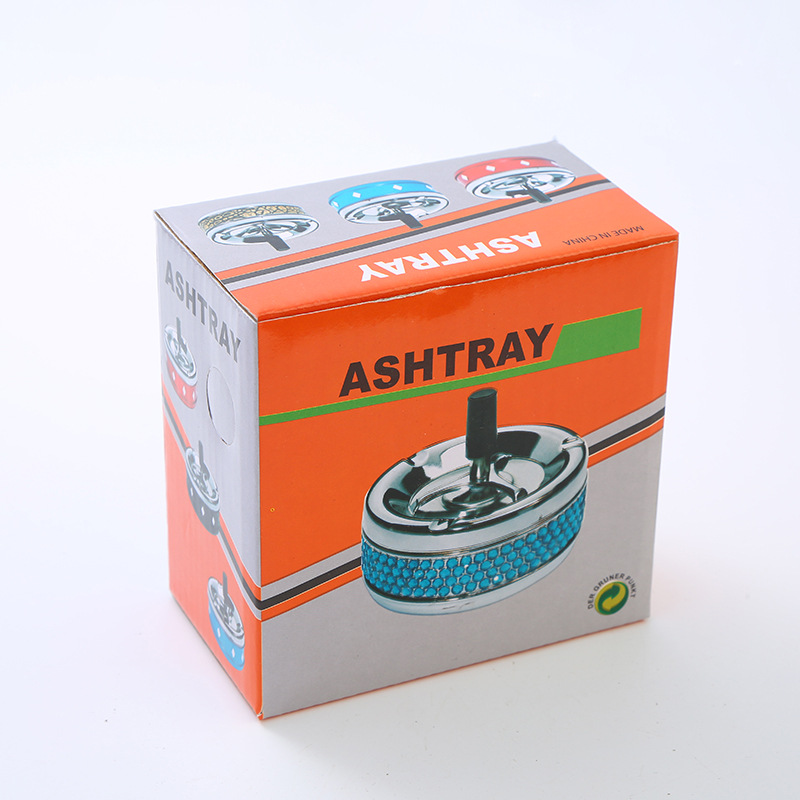Windproof Sticker Ashtray Car Advertising Gift Pressing Ashtray Home Living Room Ornaments Rotating Cover Ashtray