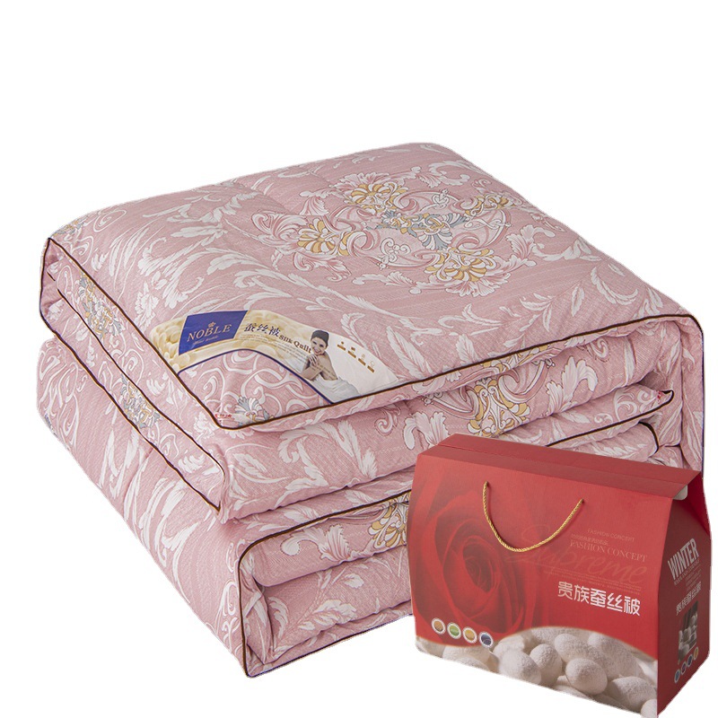 Factory supply printed silk gift quilt Four Seasons silk quilt will sell gifts summer cool quilt core winter gift box