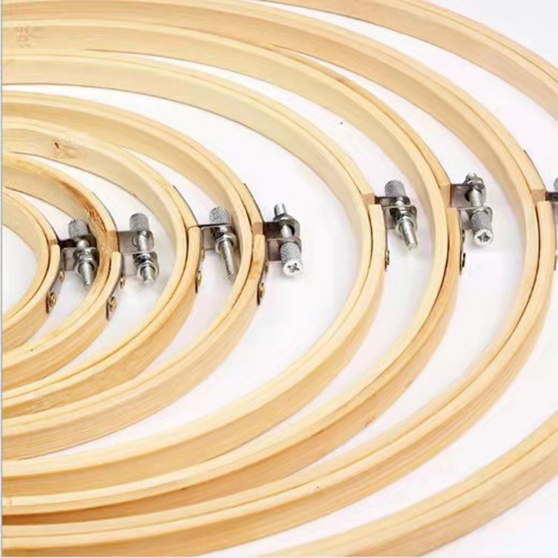 Factory spot retro embroidery tools round cross embroidery stretch frame DIY bamboo embroidery stretch