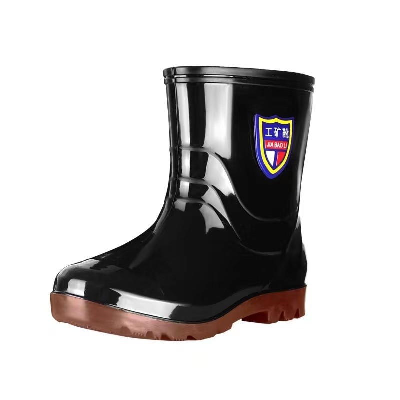One Piece Free Shipping Thickened Beef Bottom Rain Shoes Men's Velvet Water Shoes Rain Boots Cover Shoes Waterproof Sliding Labor Protection Rubber Shoes