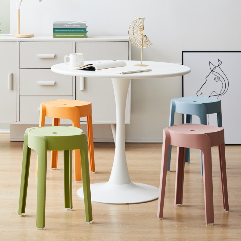 Cyclone Stackable Modern Simple Cyclone Stackable Stool for Home Living Room Dining Chair Stool Nordic Style Cyber Popular Plastic Stool for Restaurant