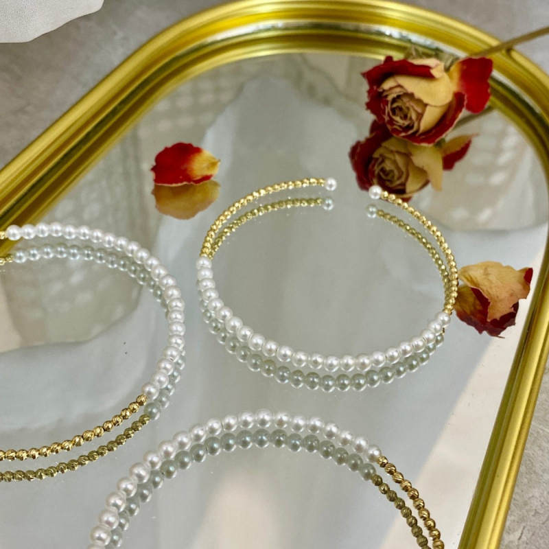 G18K Gold Freshwater Pearl Bracelet with Fine Sparkling Balls Shining Accessible Luxury 3-4mm Freshwater Pearls