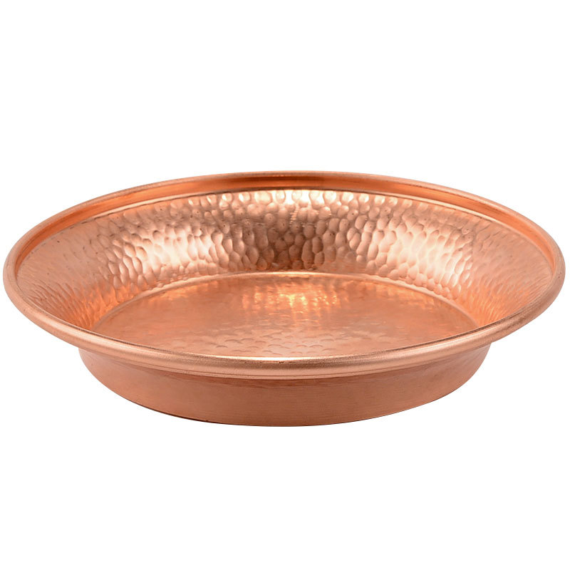 Water Supply Bowl Water God of Wealth Chassis Copper Water Supply Bowl Holy Water Plate for Buddha Household Xizang Red Copper Water Purification Dish