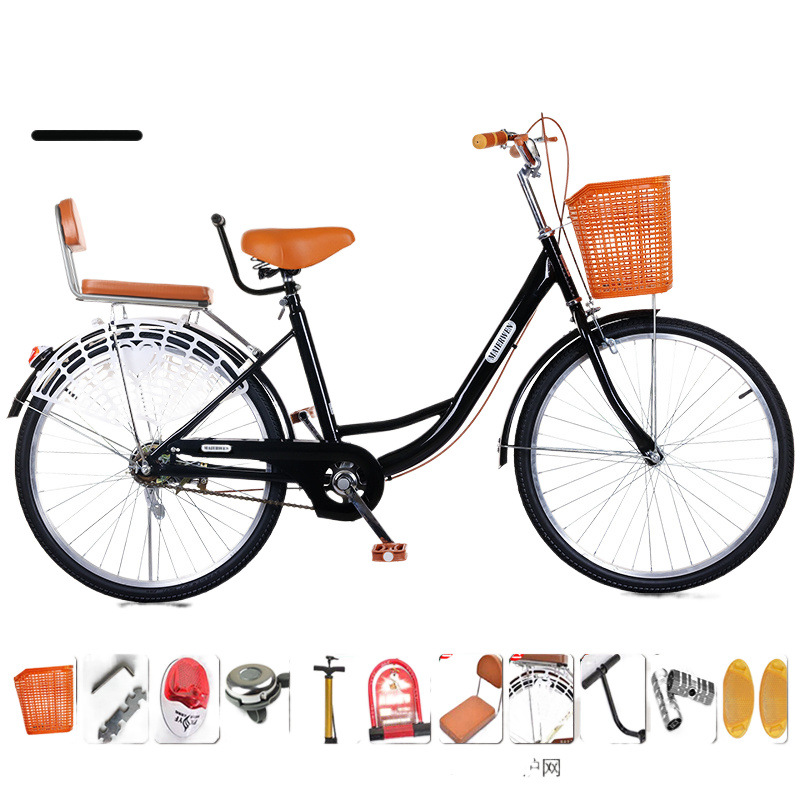 Bicycle Adult Student Lightweight Elderly Parent-Child Commuter Retro 26-inch Women's Bicycle for Hair