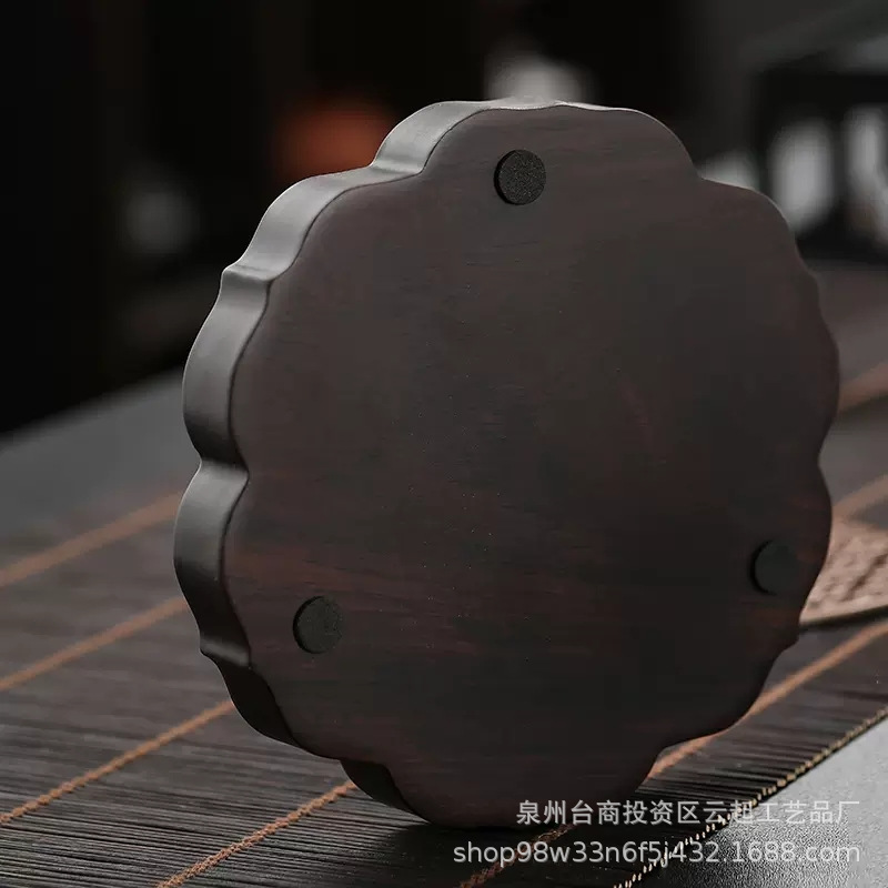 Ebony Pot Bearing Dry Brewing Table Tea Tray Tray Solid Wood Household Pot Dragging Tea Ceremony Accessories Pot Pad Cover Bowl Pad Pot Pad