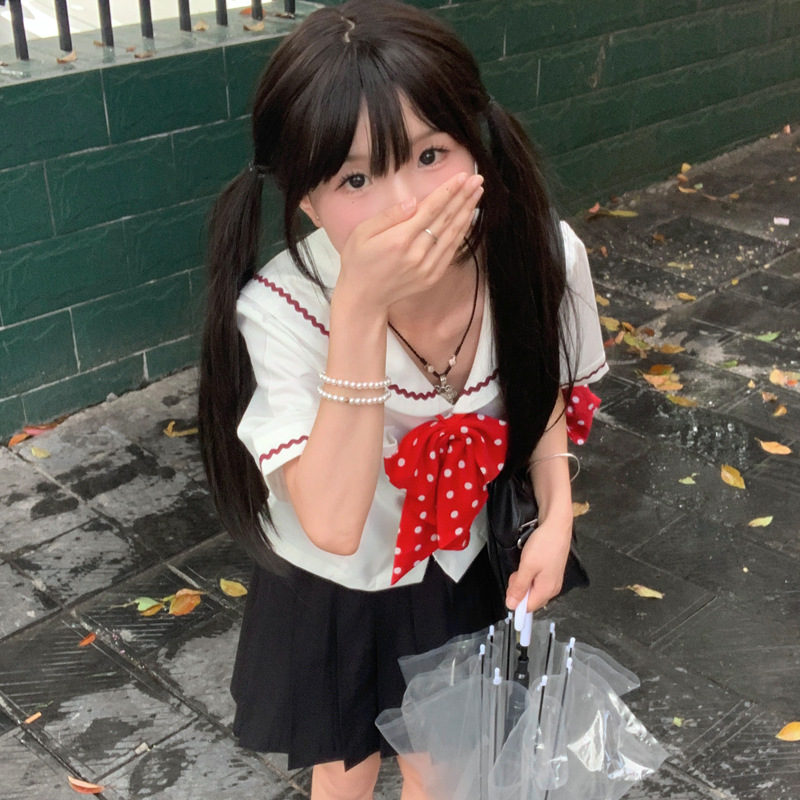 Осенний помело язык [Yingchuan women] jk оригинальный морской костюм горная дорога стиль колледжа школьная форма рубашка короткий рукав лето