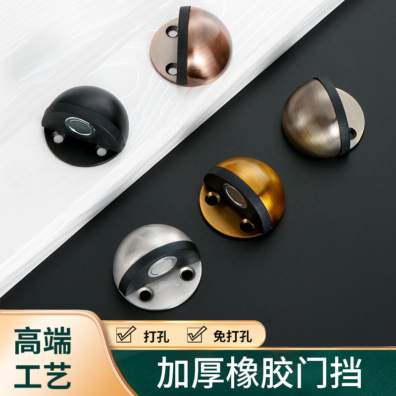 304 нержавеющая сталь, упор для двери с магнитом, резиновая защита