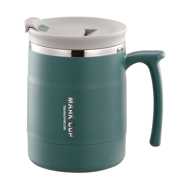 Mug Stainless Steel Anti-fall with Lid Student Dormitory Scale Milk Cup for Men and Women Household Water Cup Office Coffee Cup