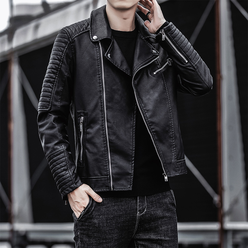 Men's leather jacket casual autumn and winter new leather jacket youth handsome motorcycle pu jacket casual men's jacket fashion