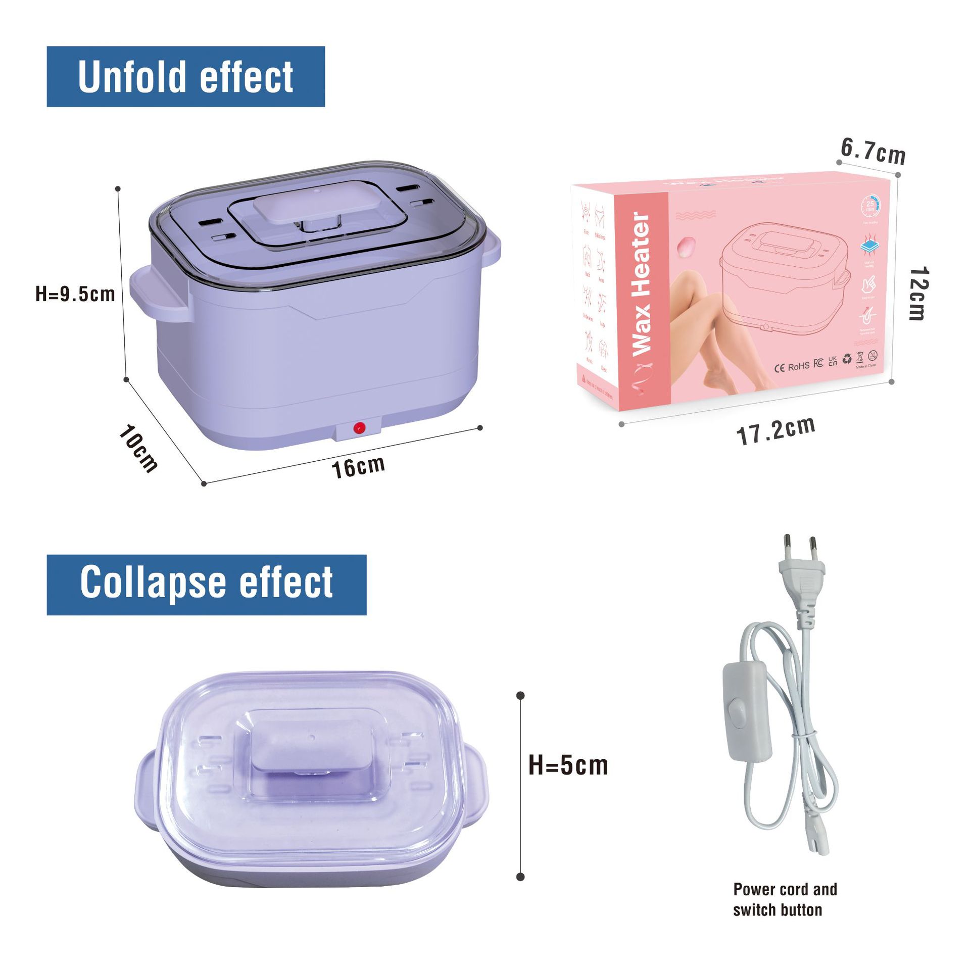 Cross-Border New Product Foldable Silicone Wax Pot Non-Stick Pot Easy to Clean Portable Personal Care Hair Removal Wax Machine