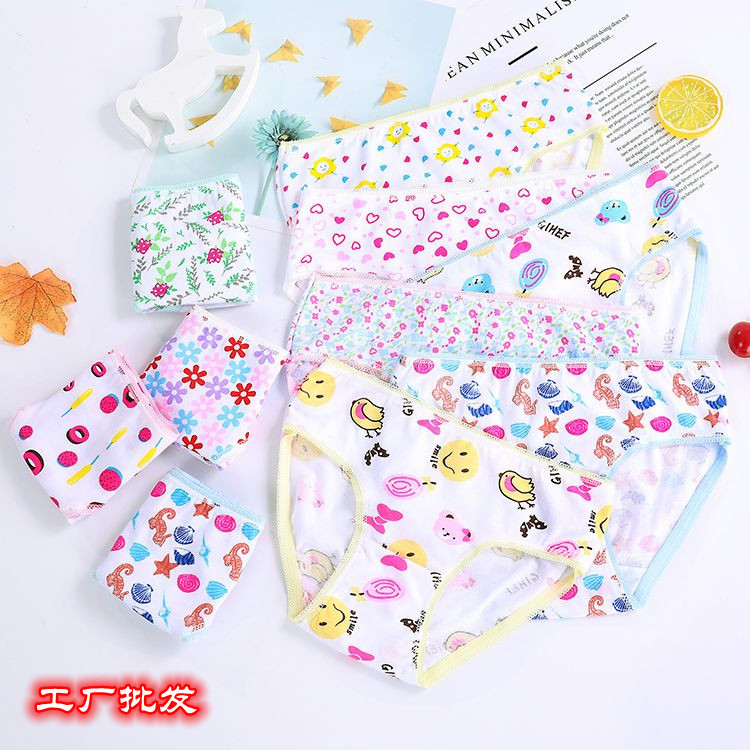 Оптовая продажа нижнего белья для девочек с кружевом из чистого хлопка