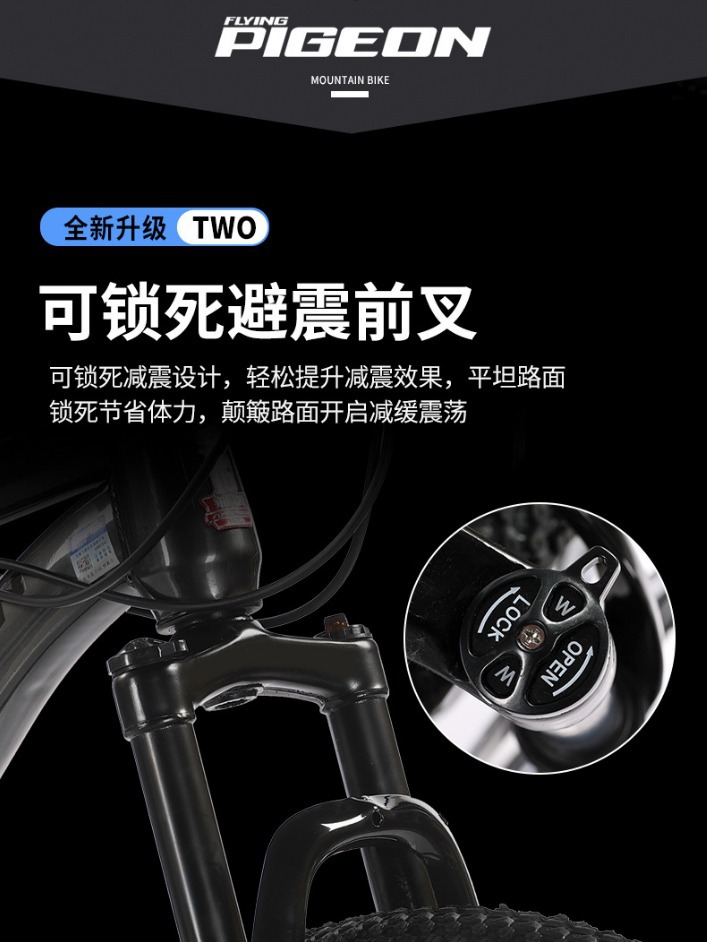 Flying Pigeon Brand Mountain Bike Men's Variable Speed Off-Road Bike Teenagers Middle School Students Ladies Road Racing Adult