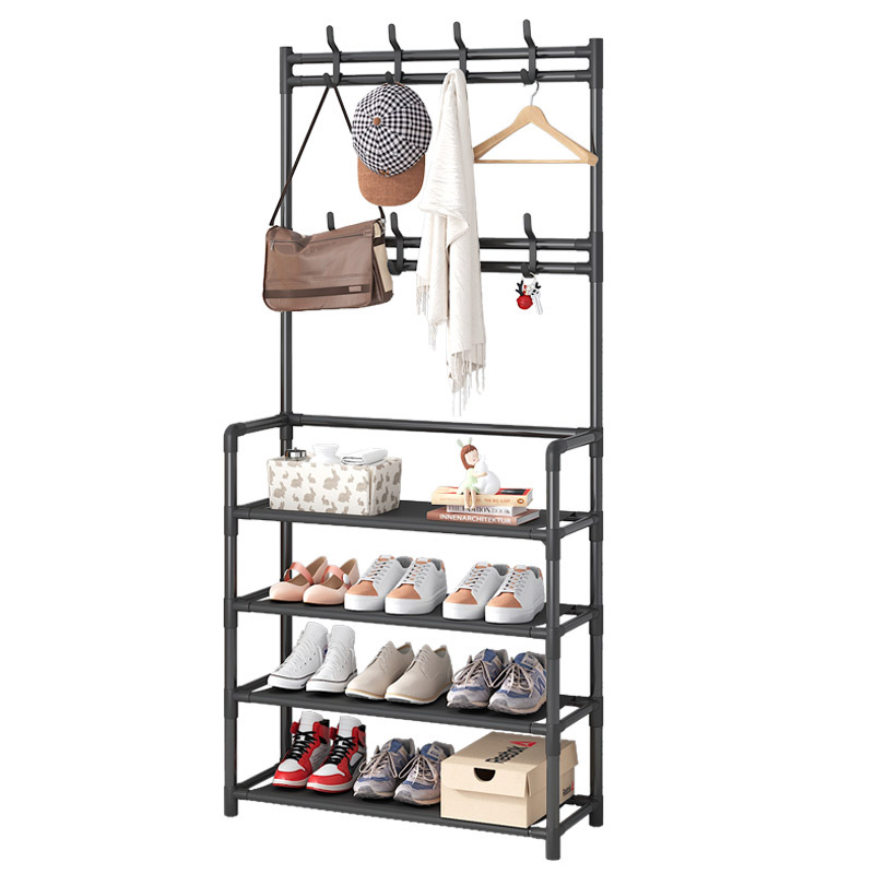 Coat Rack Bedroom Indoor Dormitory Clothes Rack Household Simple Storage Rack Simple Floor-Standing Multi-Functional Combination Shoe Rack
