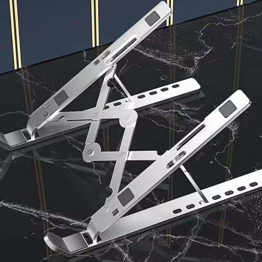 Металличесная подставка для ноутбука, настольная подставка, алюминиевый сплав, увеличенная поддержка, складная портативная регулируемая подъемная