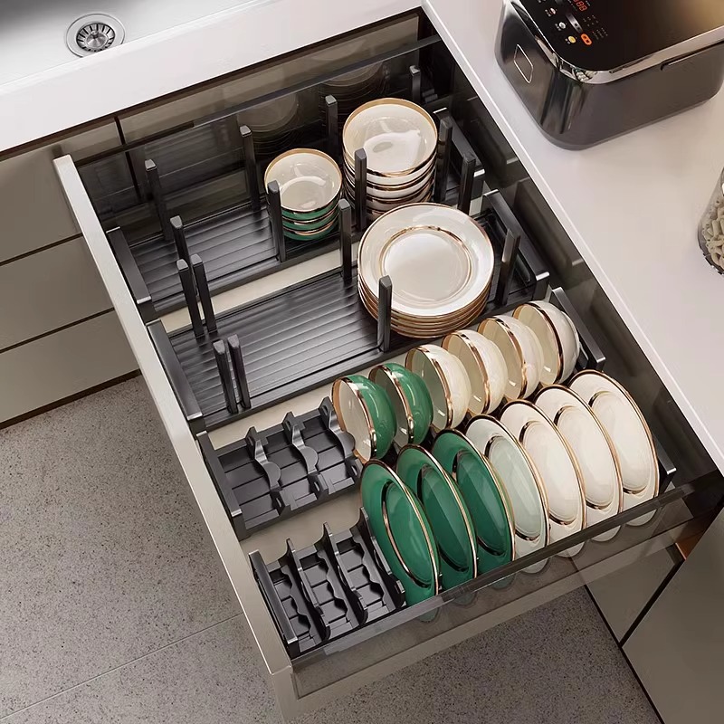 Подставка для посуды и хранения посуды, разделитель для ящика кухни, встроенные посуды и ящик для столовых принадлежностей
