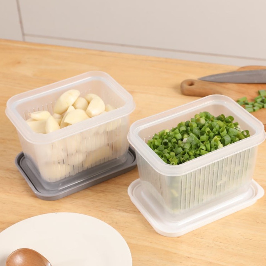 Household Kitchen Food Grade Frozen Fruit Scallion, Ginger and Garlic Storage Box Sealed Box Refrigerator Fresh-keeping Storage Box Fresh-keeping Box