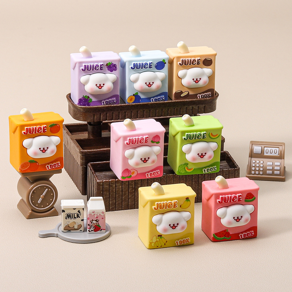 Three-Dimensional Solid Color Juice Suction Resin Small Ornaments Creative Cartoon Cute DIY Accessories Trendy Toys Wholesale