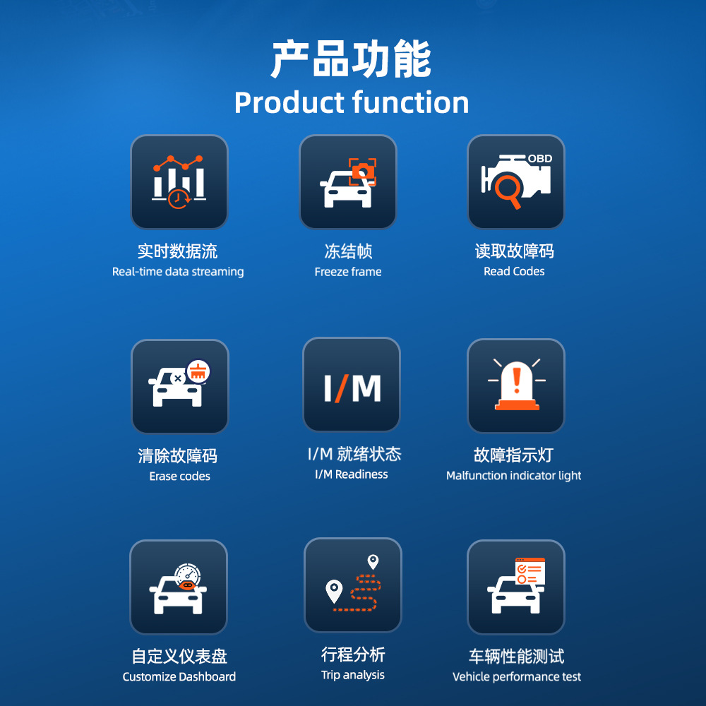 YMOBD Apple Android Dual Mode Bluetooth 5.1 Bluetooth OBD2 Car Tester elm327