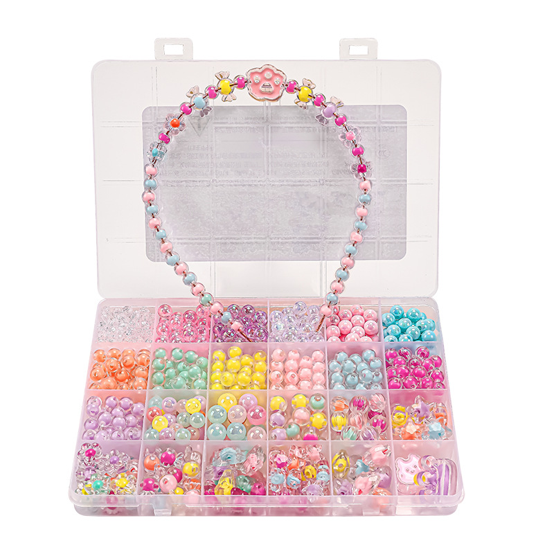 Children's Beaded DIY Material Bag Accessories Girls Crystal Bracelet Necklace Bracelet Girls Acrylic Educational Toys