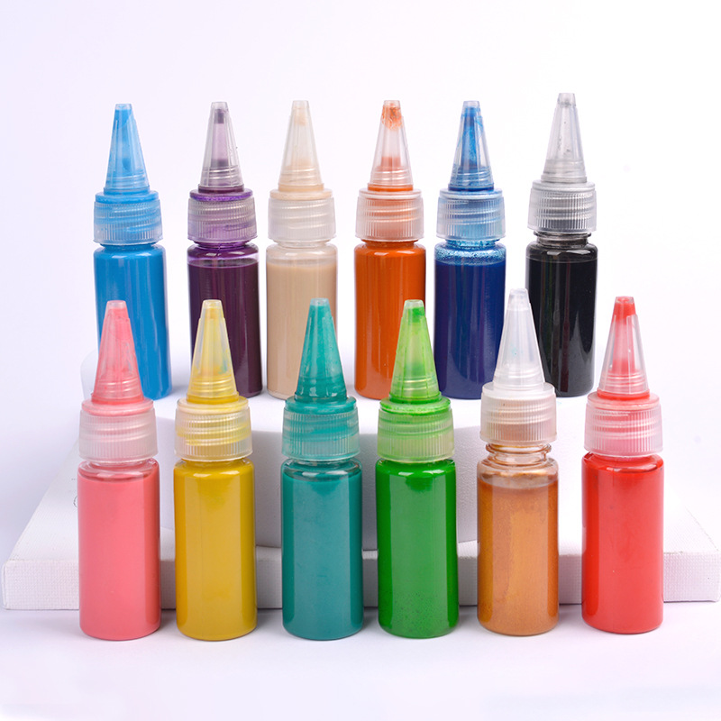 12-Color Paint Fan Pigment Bleaching Paint Large Paint Bleaching Paint Fan Material Package Paint Fan DIY Handmade Paint Fan Special Paint