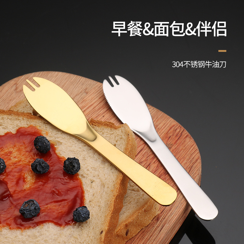 Cross mirror Western food stainless steel butter knife 304 butter knife jam knife cheese knife titanium butter knife factory wholesale