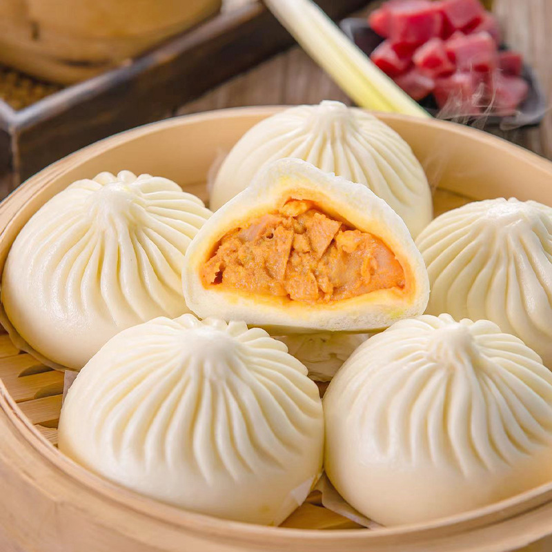 Convenience store steamed buns fresh meat Orleans quick-frozen semi-finished products heating instant food prefabricated dishes commercial breakfast wholesale