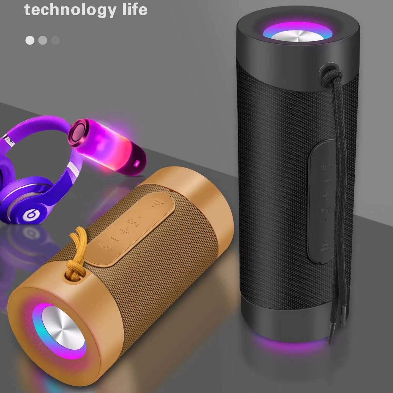 Explosions L-35 Bluetooth Audio Wireless Charging Bedside Atmosphere Nightlight Clock Mobile Phone Bracket Multifunctional Speaker