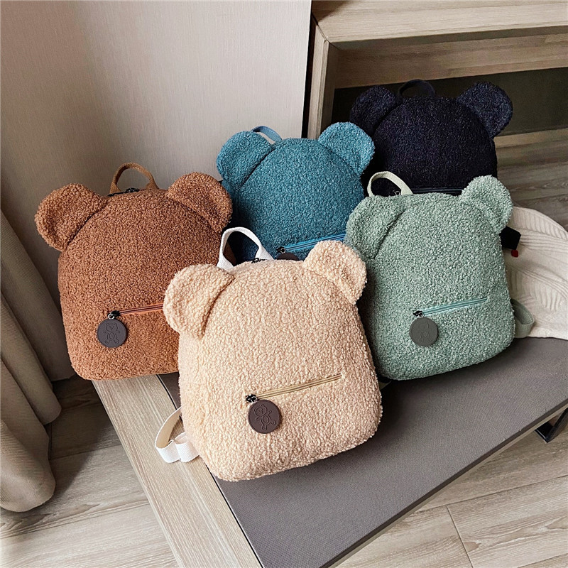 Foreign Trade Plush Teddy Bear Children's Backpack 2025 New Trendy Cartoon Fashion Backpack Factory Wholesale