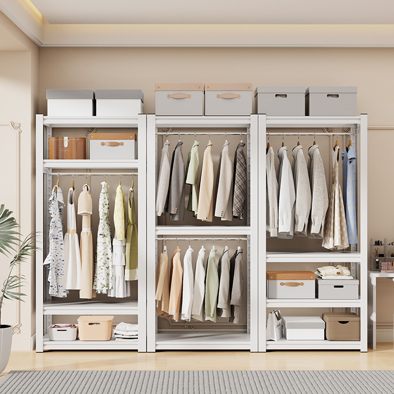 Простой многослойный шкаф для одежды, сборная стойка из кованого железа, напольная вешалка для хранения